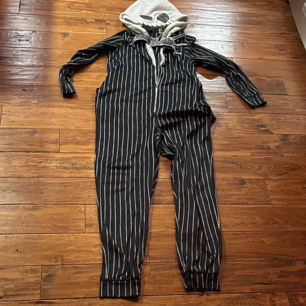 Disney Nightmare Before Christmas Jack Skeleton Jumpsuit with Skull Hood